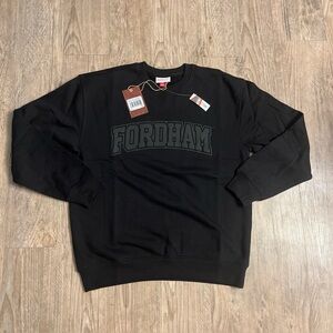 NWT Mitchell & Ness Fordham Rams NCAA Black Crewneck Sweatshirt Size M